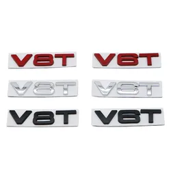 3D Metal Car Styling V6T V8T V6 V8 T Fender Side Body Emblem Tail Trunk Fender Badge Sticker For Audi A4 A3 A5 A6 A1 Q3 Q5 Q7