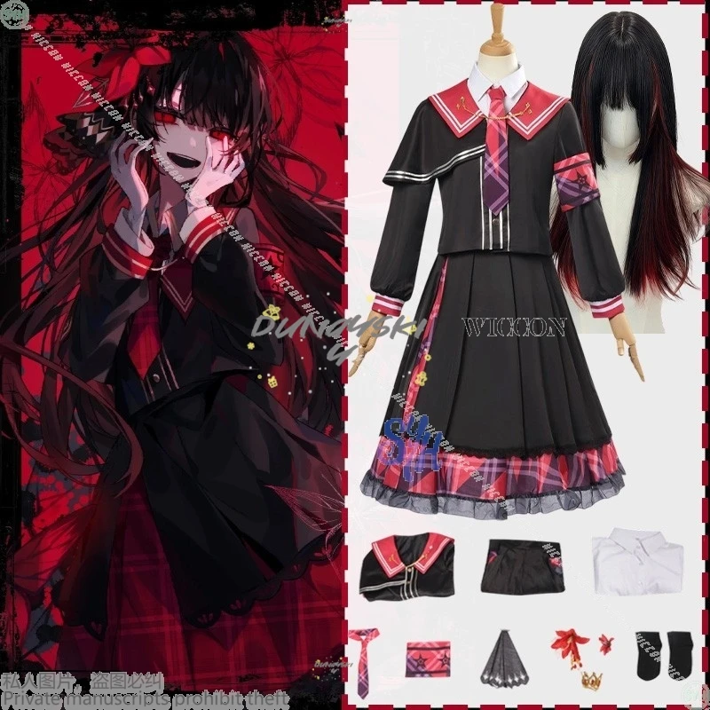 

Nikaidō Hiro Косплей Костюм Аниме Mahou Shoujo No Majo Saiban (Волшебная девушка Witch Trials) Готическое красное черное платье JK Хэллоуин