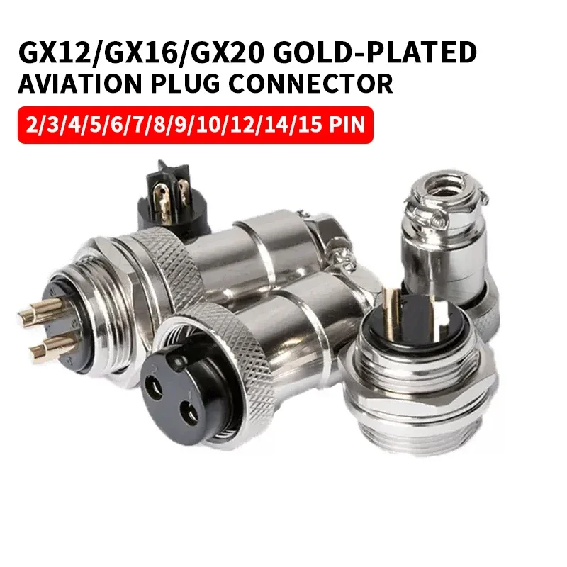 GX12 GX16 GX20 2/3/4/5/6/7/8/9/10 Pin Male Female Butting Wire Cable Circular Aviation Socket Plug Panel Connector