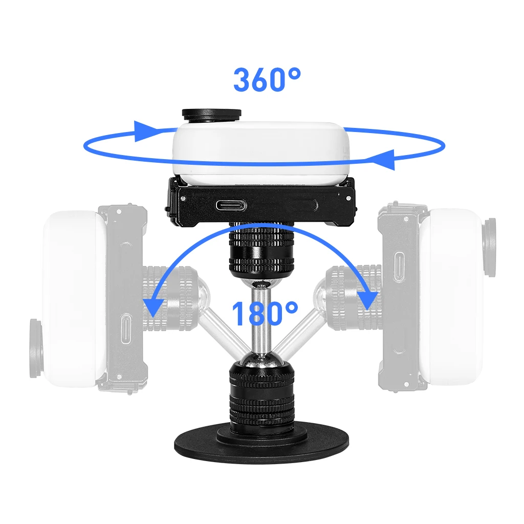 معجون لاصق قوي سريع الإصدار قاعدة مغناطيسية ترايبود BallHead Mount لكاميرا GoPro13 DJI Action 2/3/4/5Pro Insta360 Go3 X4