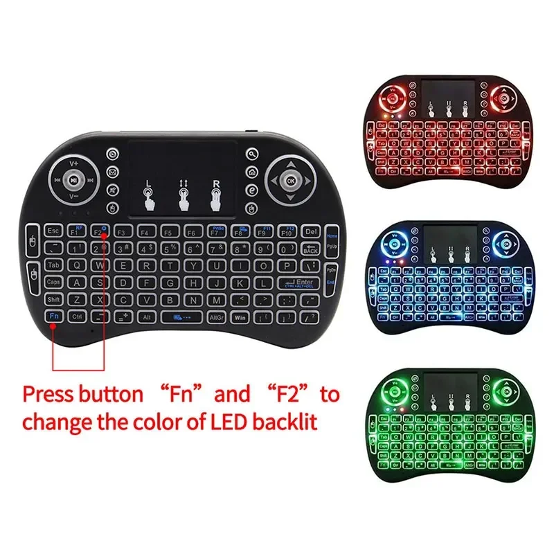 I8 Air Mouse telecomando retroilluminato tastiera Wireless TouchPad palmare per PC Android TV Box Smart Fire TV Remote телевизор