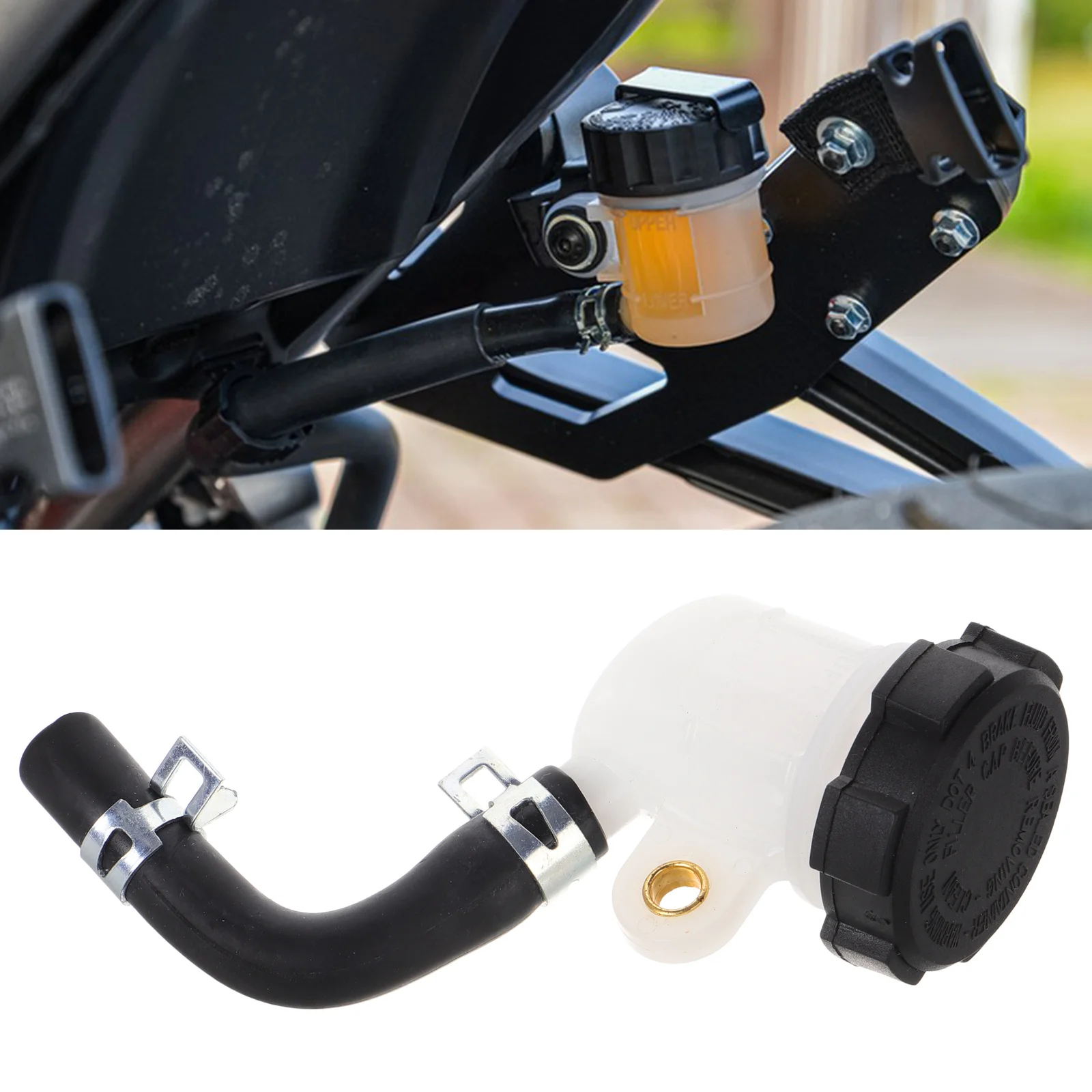 

Motorcycle Rear Brake Fluid Reservoir Modified Brake Pump Oil Cup Master Cylinder Tank Leak Proof for Off-Road Bikes Fluid