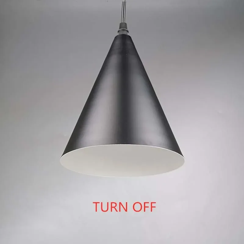 Elegante Cone Forma Ferro Arte Lâmpadas Iluminação LED Minimalista Home Interiors Lustre Especial Luzes Pingente Luz Eco