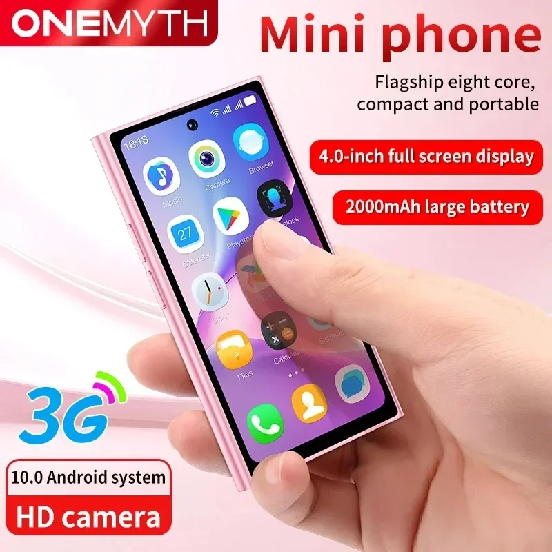 ONEMYTH S25 Pro Mini 3G Smartphone 4,0 Zoll Vollbild Display 2000 mAh 2 GB RAM + 16 GB ROM Dual SIM mit Play Store Mini-Telefon