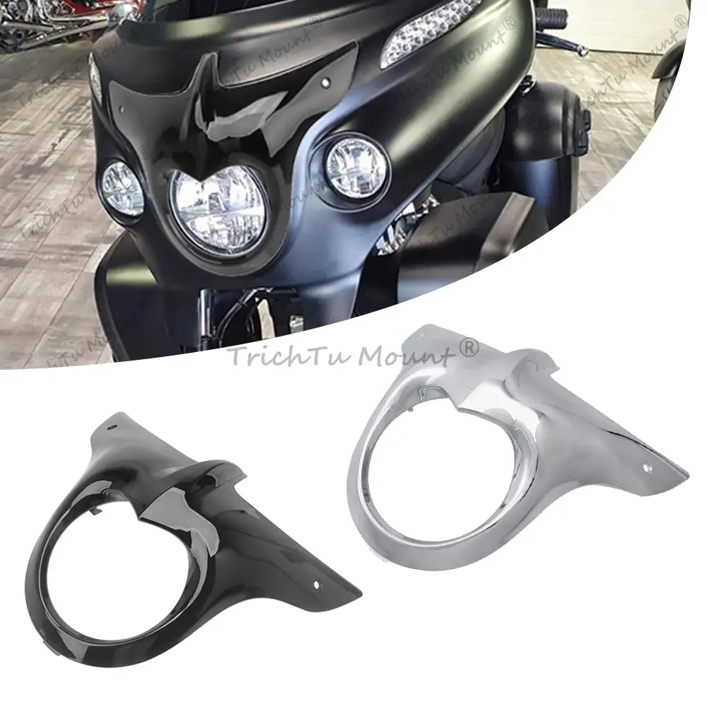 

Для моделей Indian Chieftain Roadmaster 2014-2025, хромированная черная рамка для фар, накладка, аксессуары, сменные аксессуары