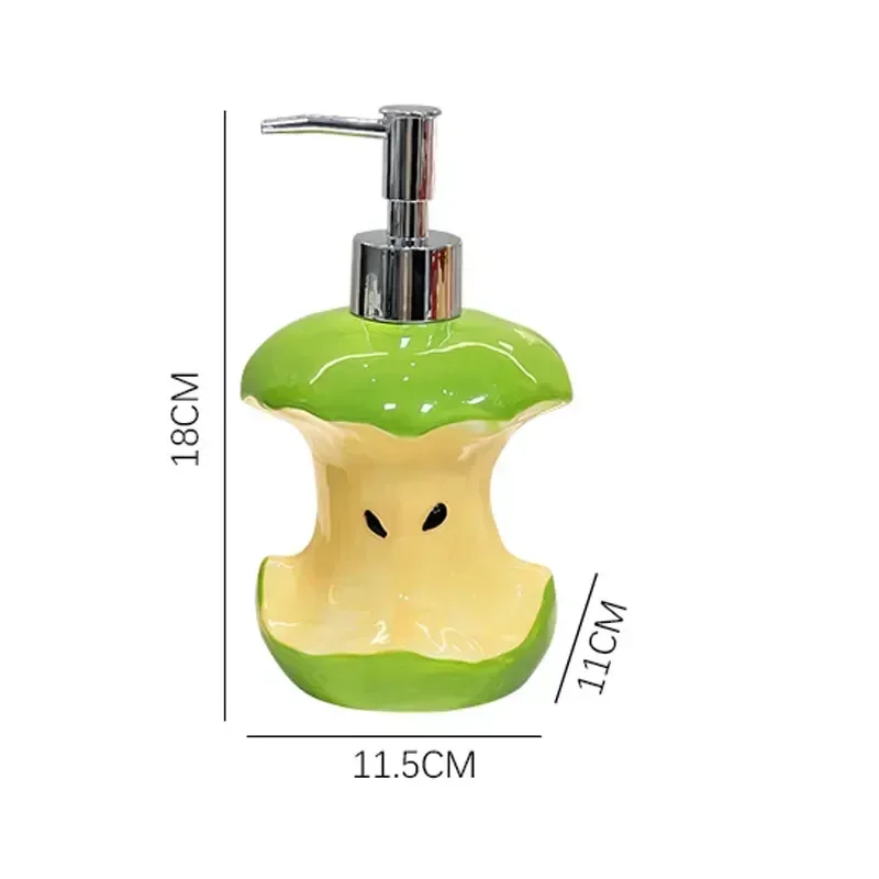 350ml Soap Dispenser Creative Apple Core lotion Bottle Household Hand Wash Liquid Shower Gel Split Bottle Press Ceramic Bottle 5