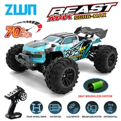 ZWN 1:16 70KM/H RC Car Professional Racing 2.4G Remote Control Car  High Speed Off-Road Drift Brushless Monster Toy for Kid Gift