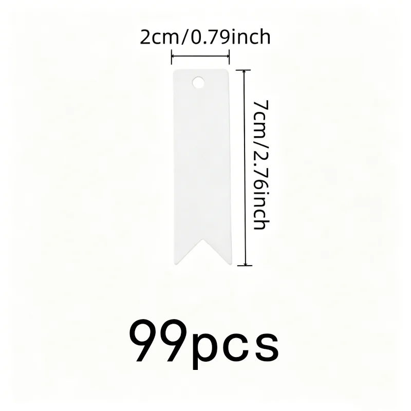 Easy to Write On White Paper Labels, 99 pcs, Wedding Favor Labels, Pre-Punched Hanging Hole for Party Valentines Tags