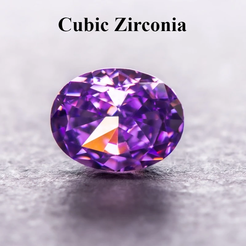 

Wholesale Cubic Zirconia Synthetic Gemstone 5A 4k Crushed Ice Cut Purple Color Oval Shape Lab Cz Stone For Extremely Shiny Qual