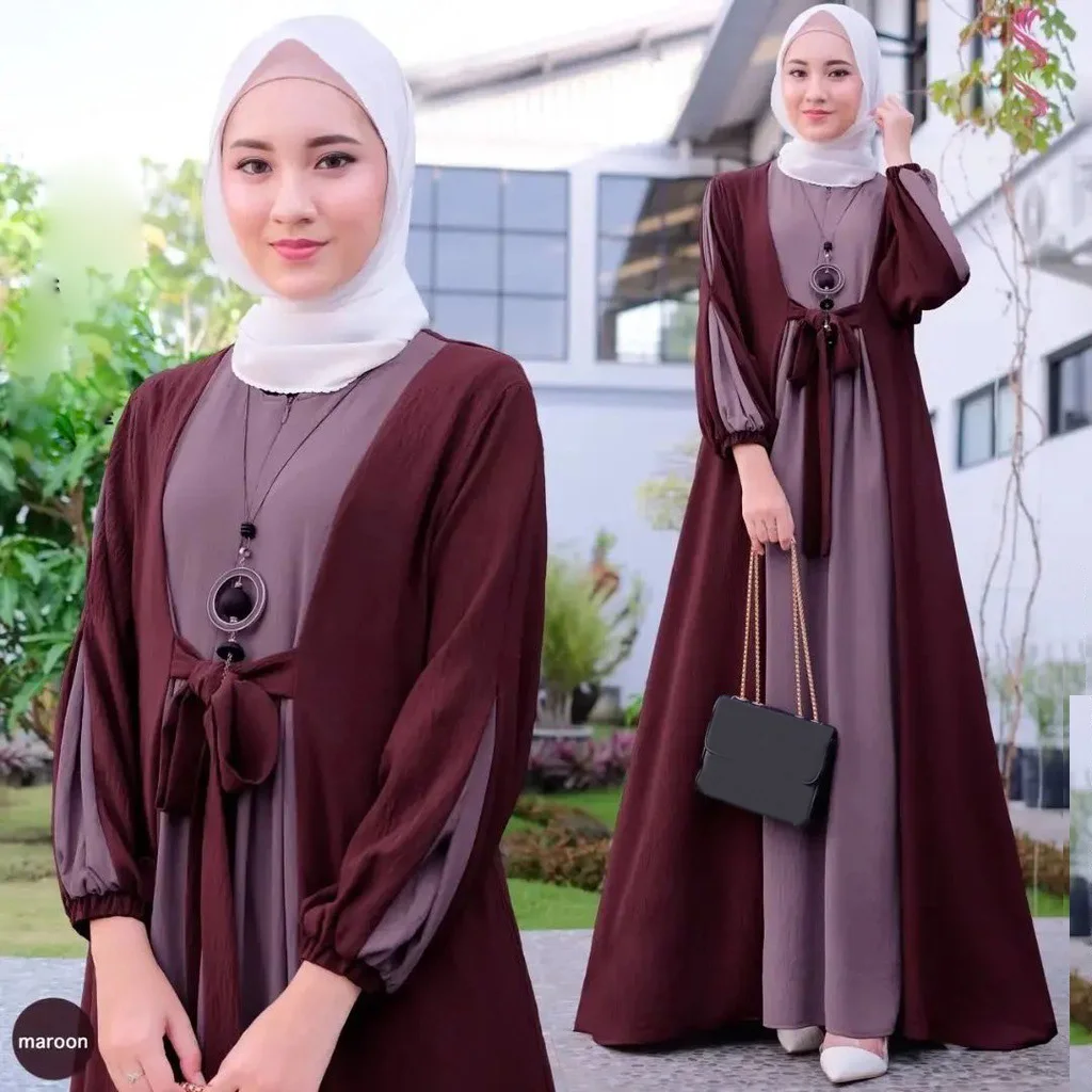 Imagem -03 - Abaya Aberto para Mulheres Roupas Islâmicas Simples Rendas Muçulmanos Dubai Quimono Abayas Ramadã Kaftan Ramadã Cardigã de Festa Eid