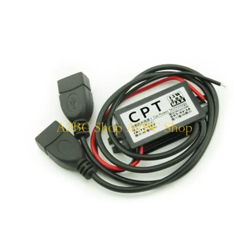 A2BC 12V to 5V 3A Single/Double USB Power Supply Adaptor Direct Current ConverterConnector for Car DVR