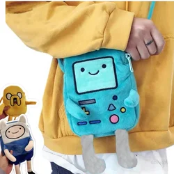 Finn & Jake Game Anime Figure Crossbody Bag Swag Rap Plush Coin Phone Bags Advanture Robert BMO Bag Stuffed Toys for Child Gift