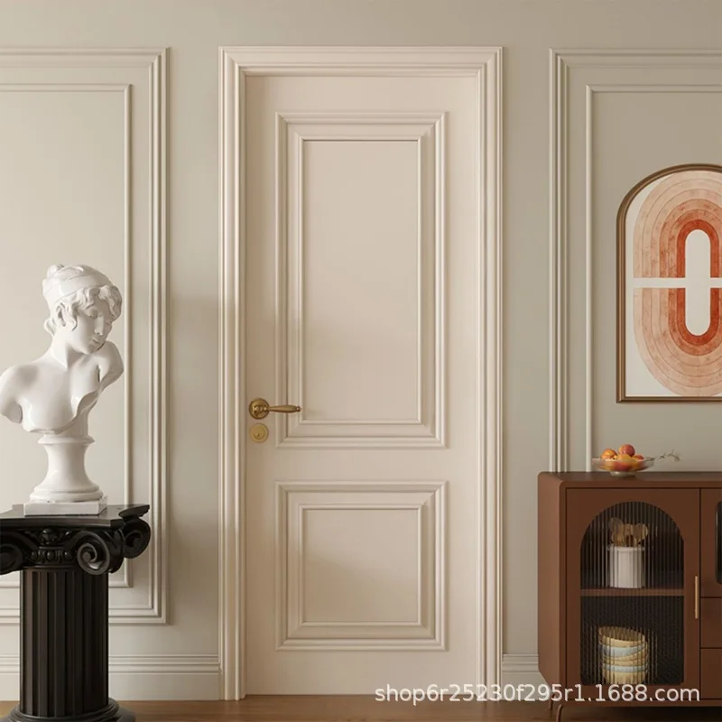 

Mo Fan high-end white French paint bedroom door full set household door interior complete set cream room door