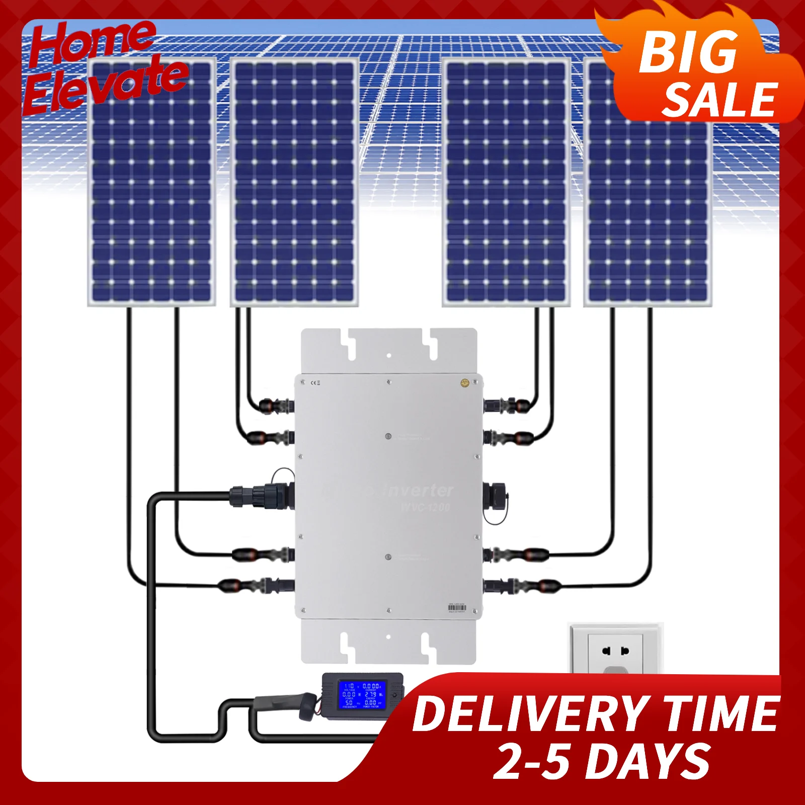 Premium Solar Grid Tie Inverter – Durable Aluminum Alloy, Over-Voltage & Short-Circuit Protection, Efficient Power Conversion