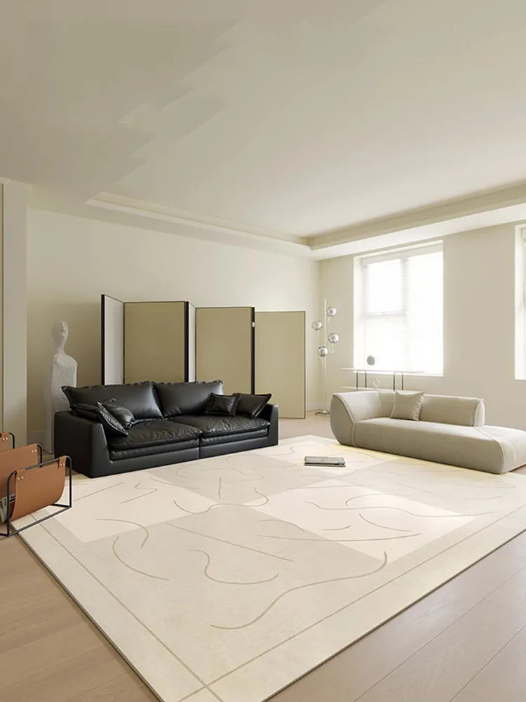 Cream Style Beige Living Room Carpet Minimalist Modern Sofa Area Floor Rug Soft Large Customize Home Carpet Bedroom Study Floor