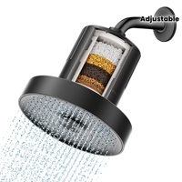 Pressure boosting and soothing spray filter shower head, black gray wall mounted with filter, bathroom accessories