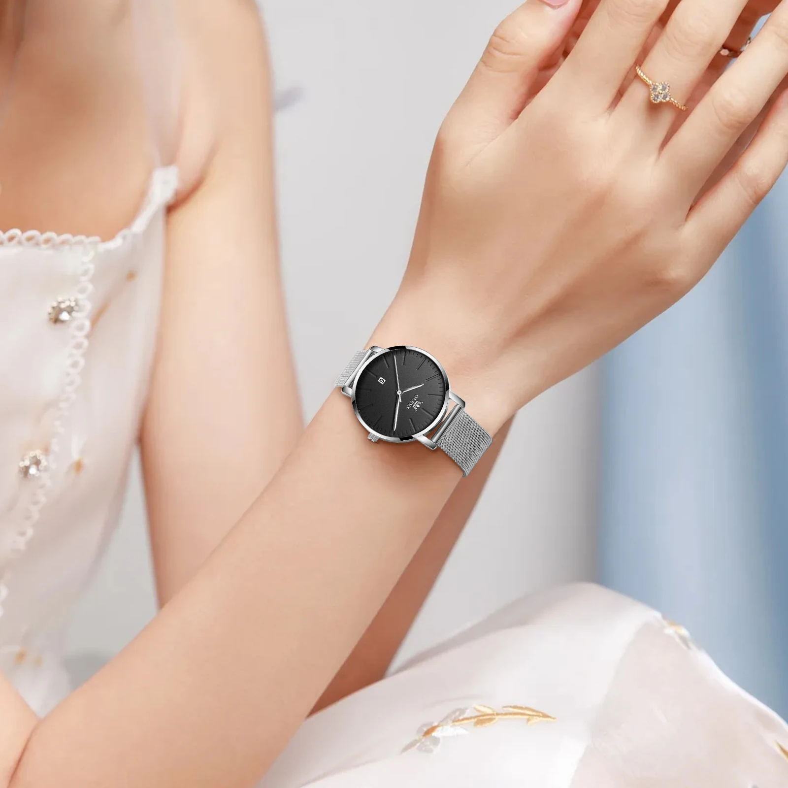 OLEVS Luxury Woman Watch High Quality Mesh Belt Fashion Design Casual Women\'s Wristwatch Trend Classic Elegant Watches for Women