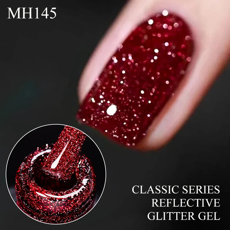 10ml Reflective Glitter Gel Nail Polish Shiny Effect Semi Pe