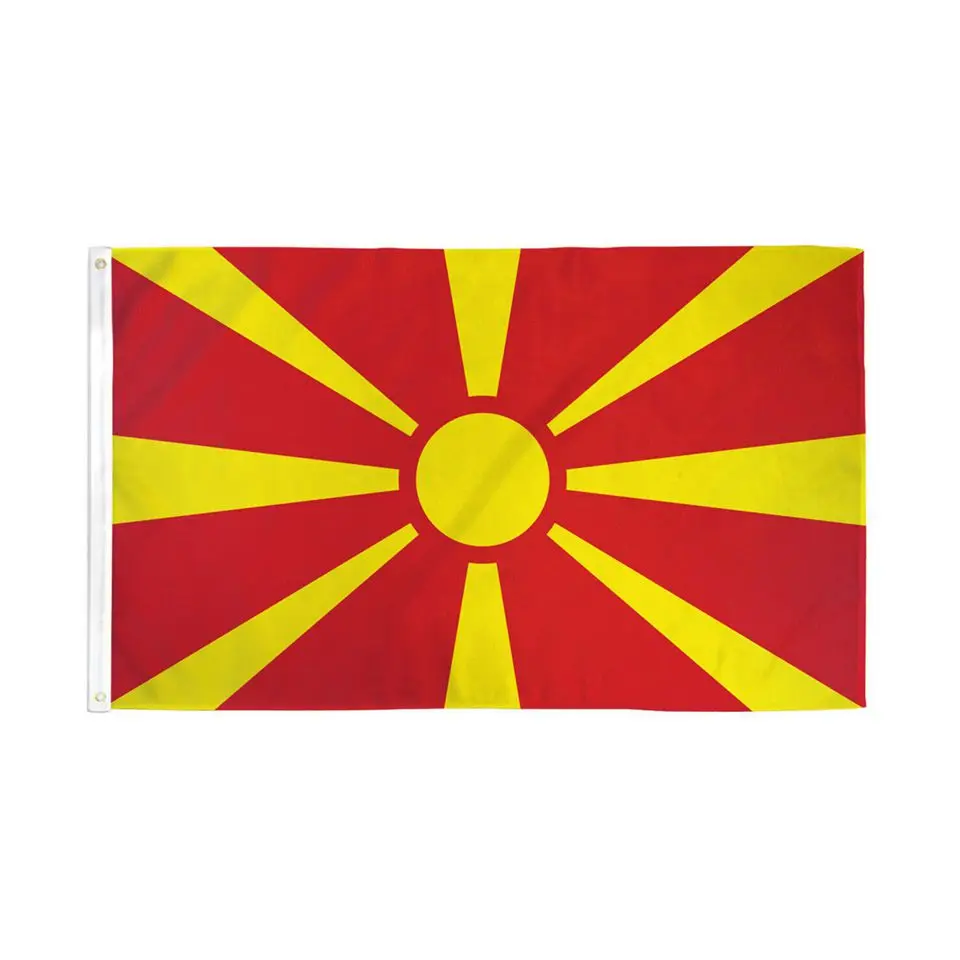 

North Macedonia Flag 90x150cm Polyester National Pride Banner, Durable Decor for Garden, Cultural Events, Sports