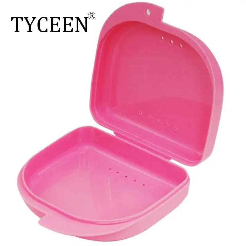 Dental Orthodontic Retainer Box Case Plastic Denture Tray Box Teeth Container Denture Box False Teeth Protective Dental Case