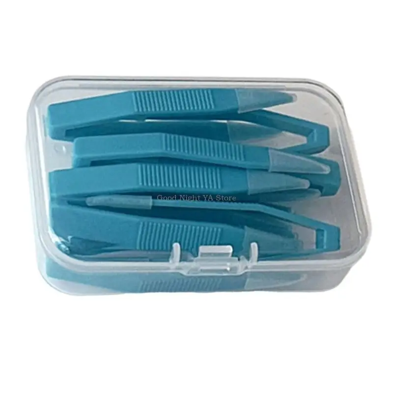 

Pack Of 10 Contact Lenses Applicator Tweezers With Ergonomic Design Easy Storage Box For Eyewears Care Wearing Tool Kits