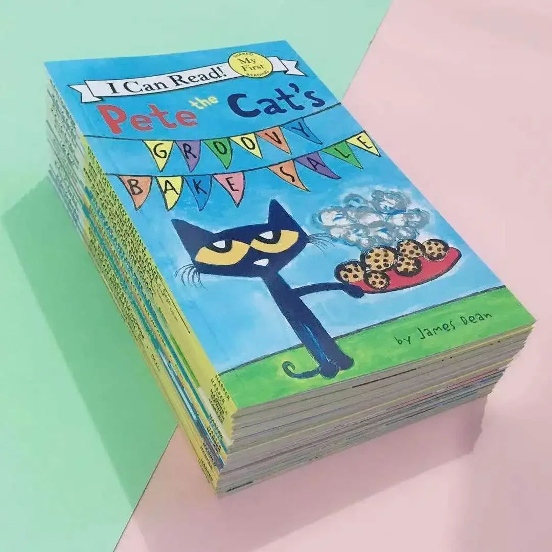 

24 Volumes of Pete The Cat I Can Read with Gift Box English Picture Book English Book Children's Story Picture Book