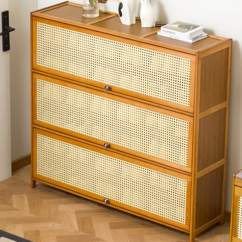 

Stable Imitation rattan woven shoe cabinet, simple shoe rack at the door of the home, economical, good-looking indoors