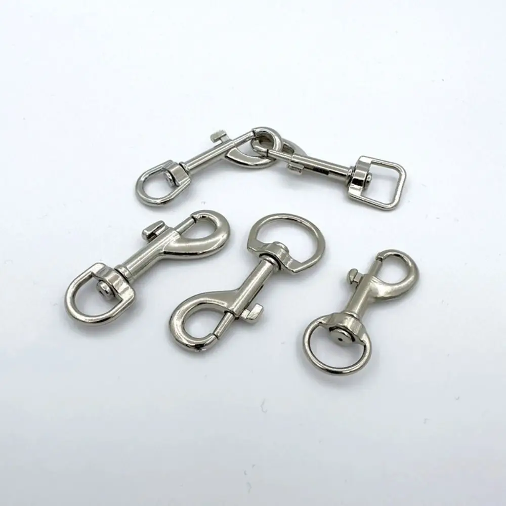 5pcs Rotating Snap Hook Metal Leather Strap Belt Keychain Trigger Clips Pet Leash Hooks Luggage Hardware Accessories