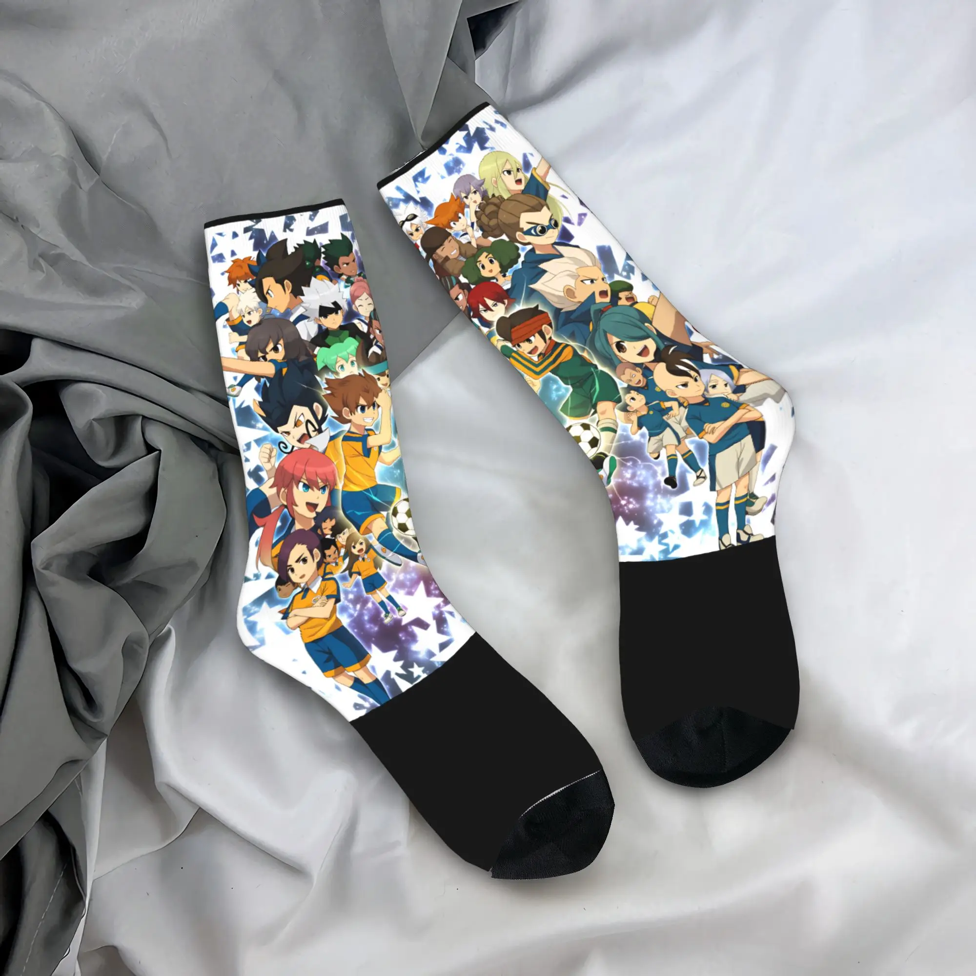 

Носки с рисунком аниме Axel Blaze Inazuma Eleven, противоскользящие мужские носки, мягкие дышащие зимние забавные носки для скейтборда