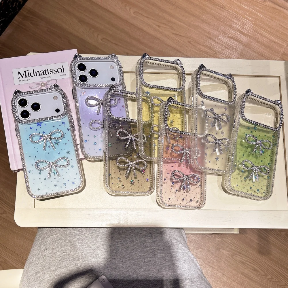 

[Tpy 2C05] Applicable to 17promax mobile phone case new gradual change glitter iPhone16Pro lens all-inclusive high-end luxury