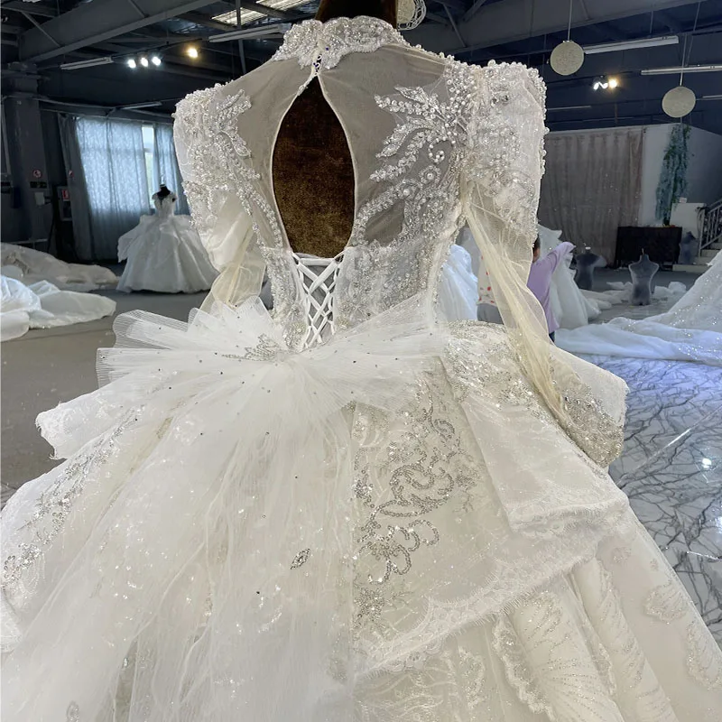 International Dresses For Women 2022 Organza Ball Gown V-Neck Wedding Dresses For Women Beading Sequined MN99 Vestidos De Novia