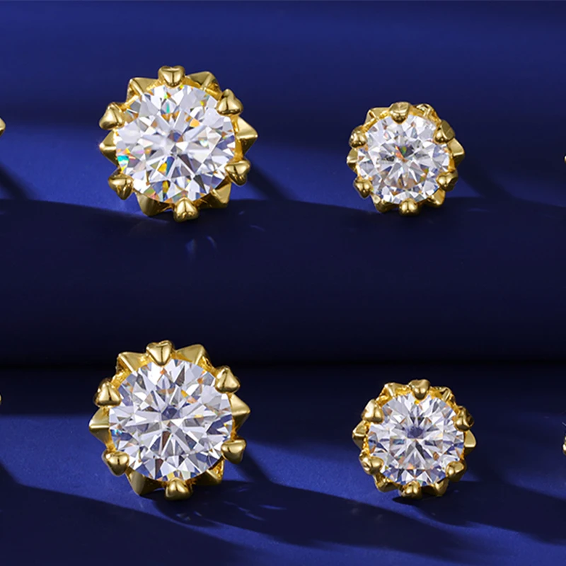 أقراط مويسانيتي من الفضة الإسترليني S925 على شكل ندفة الثلج تصميم ذو إحساس عالي الجودة وخفيف فاخر على طراز الهيب هوب روك Y2K #2