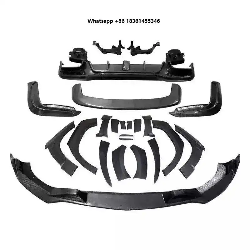 For New Carbon Fiber  GLS 450 63 W166 Bumper Body Kit Front/Rear Lip Wheel Eyebrow Spoiler Exhaust