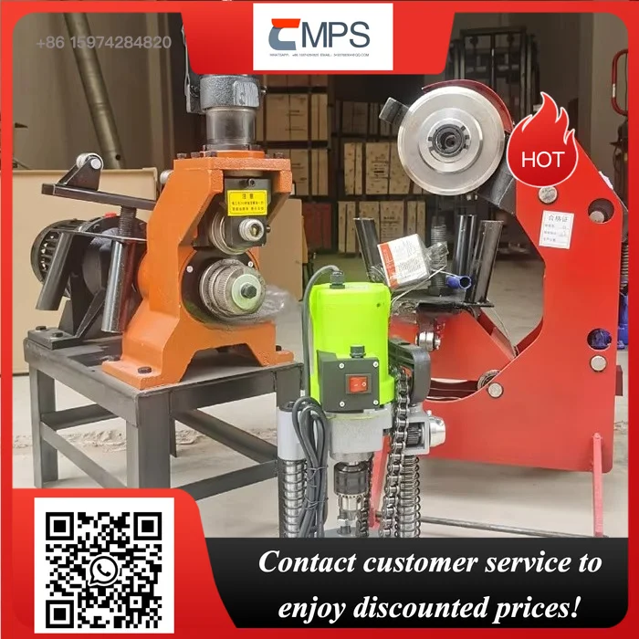Portable Hydraulic Electric Fire Fighting Pipe Grooving Cutting and Hole Cutting Machine Set Steel Pipe Grooved Pipe