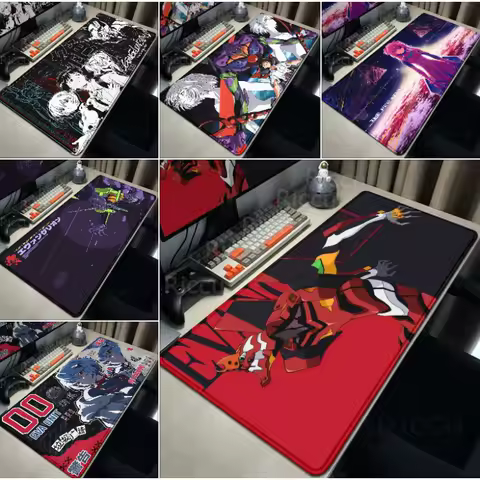 Miniso Disney Anime Mousepad E-Evangelions Gamer Non-slip Deskmat Large Gaming Office Mouse Pad Suture Edge Rubber Keyboard Rug