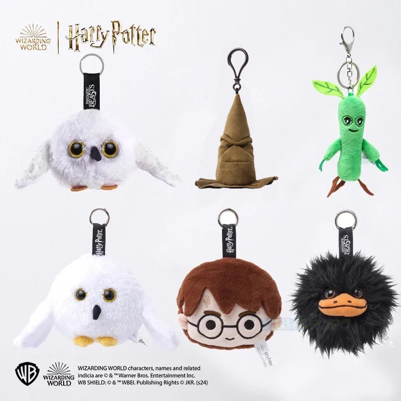 12cm Harry Potter Plush Hanging Purses Hedwig Cartoon Peripheral Branch Hat Pendant Fantastic Beasts Wherever Keychain