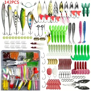 Set of fishing bait 18/21/59/142 pcs Vib Kit mixed bait southern Minrow Popper hooks All freshwater fishing accessories 8 Main Sales Popper - №2
