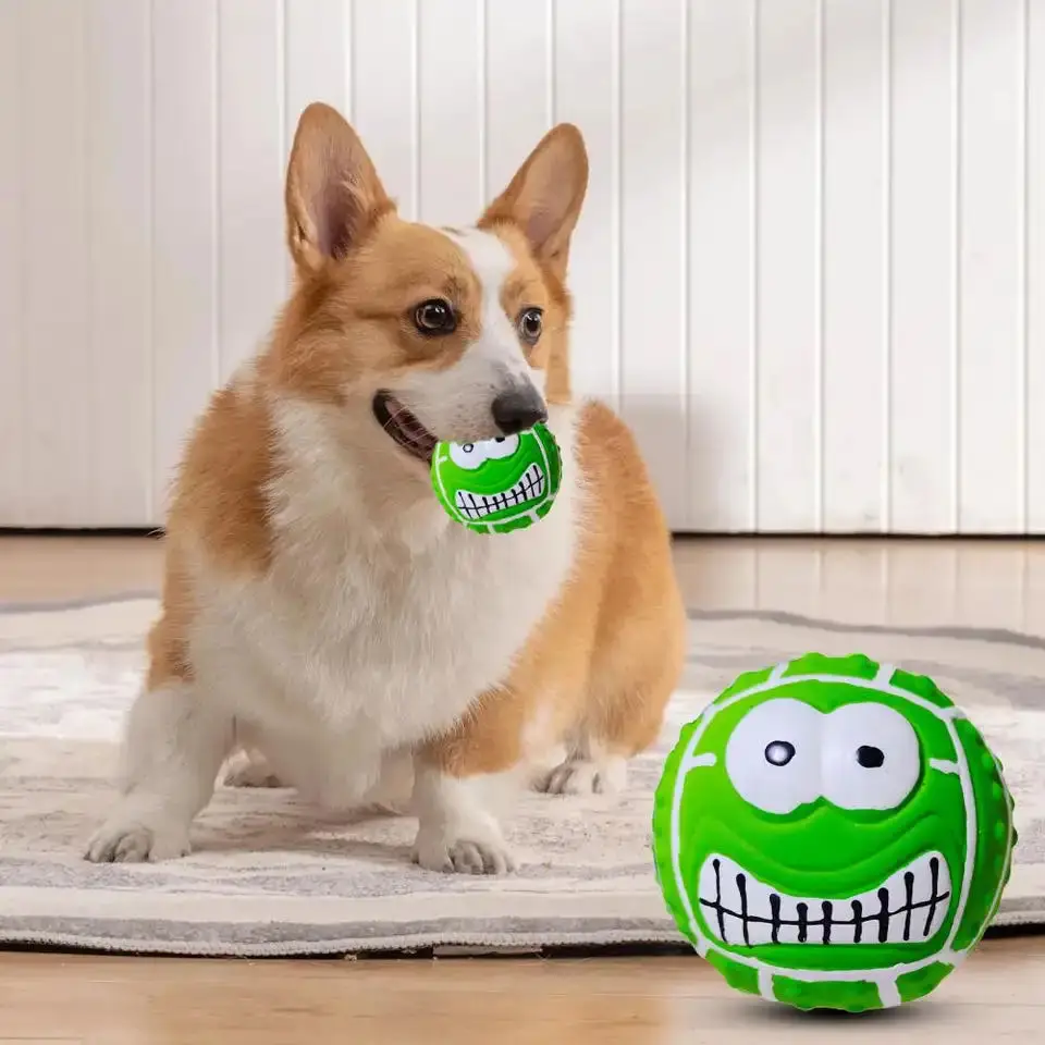 Dog toys, smiley face balls, latex sounds, toys, teeth grinding, pet latex balls, dog toys, dog supplies, pet supplies