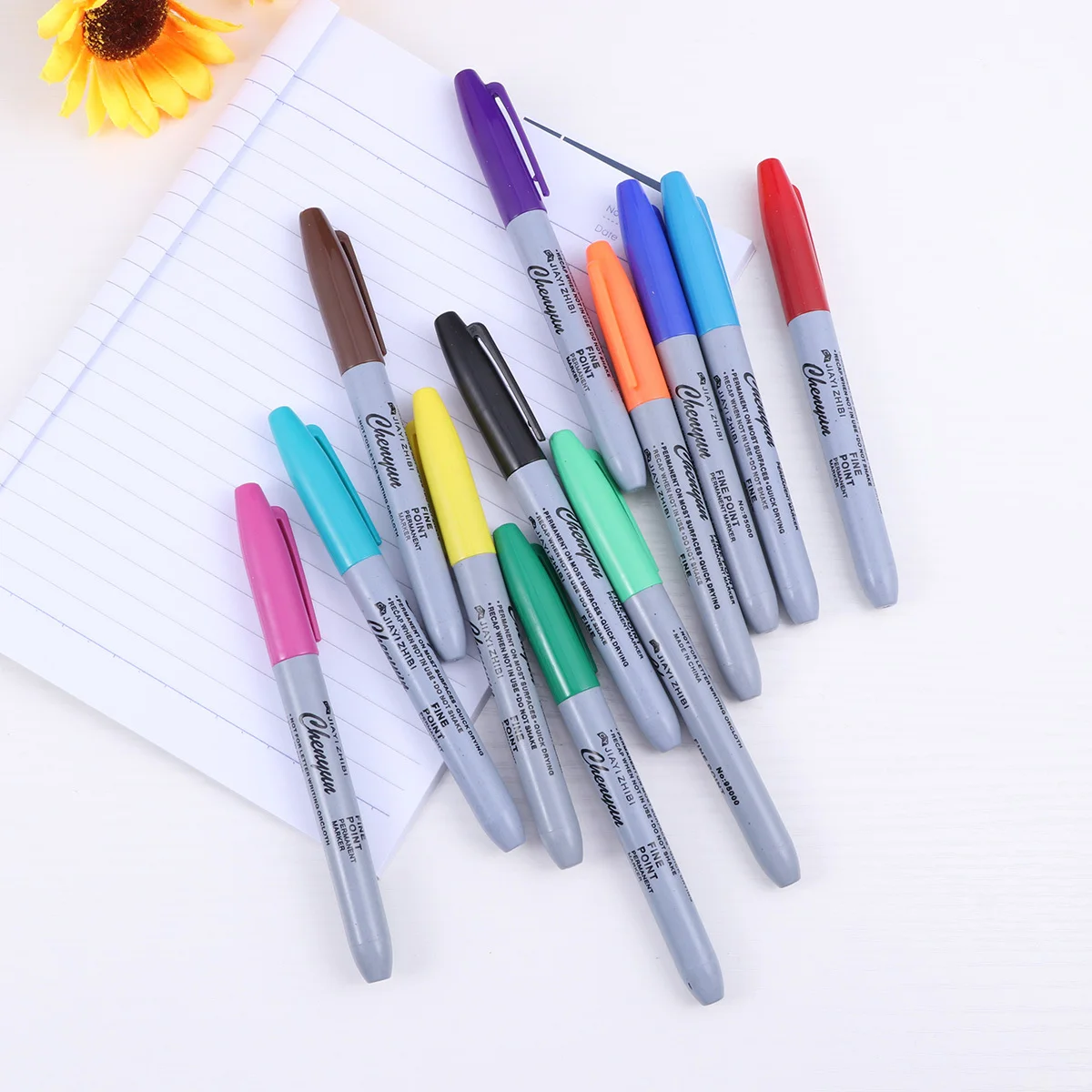 

12 Colors Waterproof Skin Marker Pen Fast -Free Non-Smearing Portable Tattooing Accessories Marker Pen for Clear