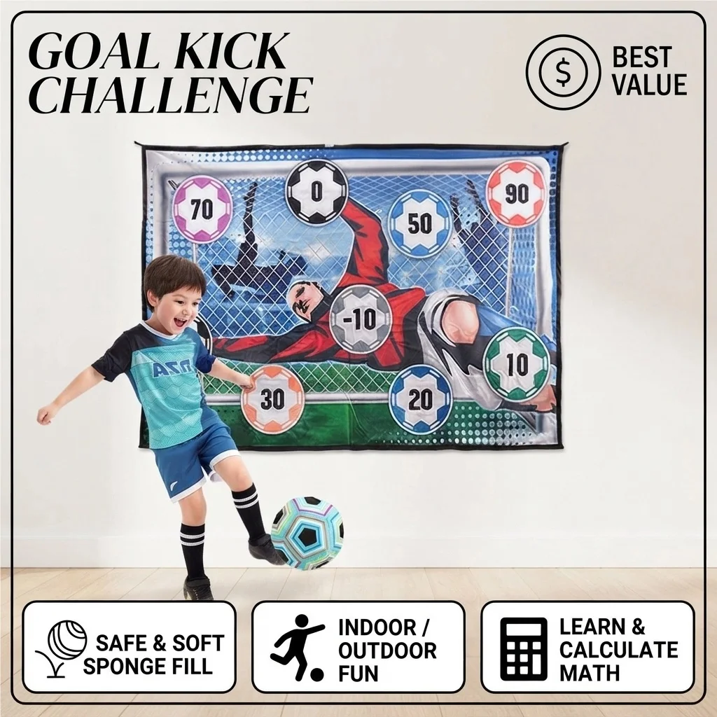 Viral Kids Football Toss Target Set Soft Balls Indoor Outdoor STEM Party Toy for Boys Girls