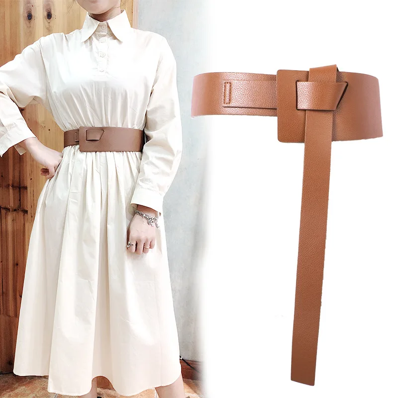 

Korean Version Waist Black for Woman Dress Ladies Girdle Wide Belts Fashion Versatile Corset Decorative Dress Shirt Belt