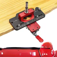 35mm Hinge Boring Jig Woodworking Hole Drilling Guide Locator with Fixture Aluminum Alloy Hole Opener Template Door Cabinets