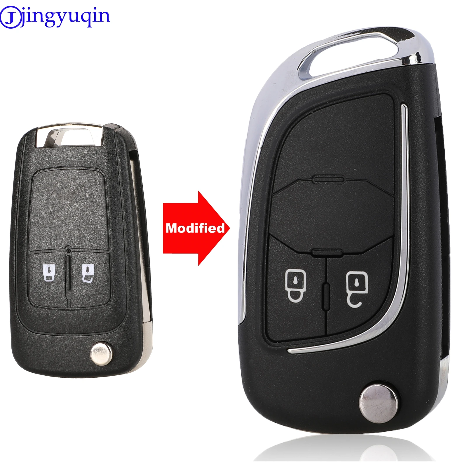 jingyuqin Modified Folding Remote Car Key Shell Fob Case For Chevrolet Cruze Epica Lova Camaro Impala 2 3 4 5 Button HU100 Cover