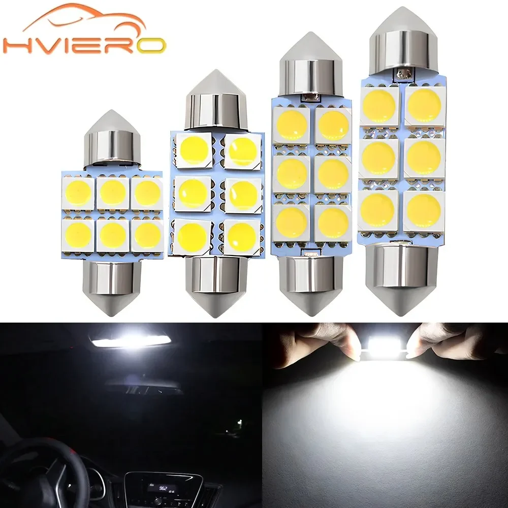 

4/5PCS Auto 5050 3/6/MD DC12V 31/36/39mm License LED Ceiling Bulb Dome Festoon Door Light Reading Lamps Interior Car Accessories