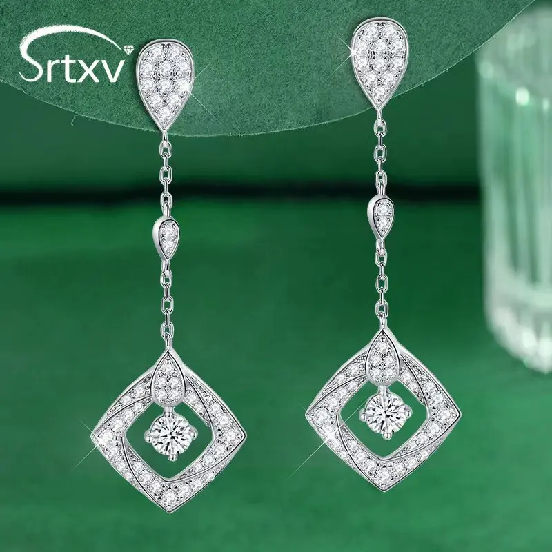 

0.3CT Moissanite Drop Earrings For Women S925 Sterling Silver Tassel Stud Earring Wedding Birthday Party Christmas Gifts Jewelry