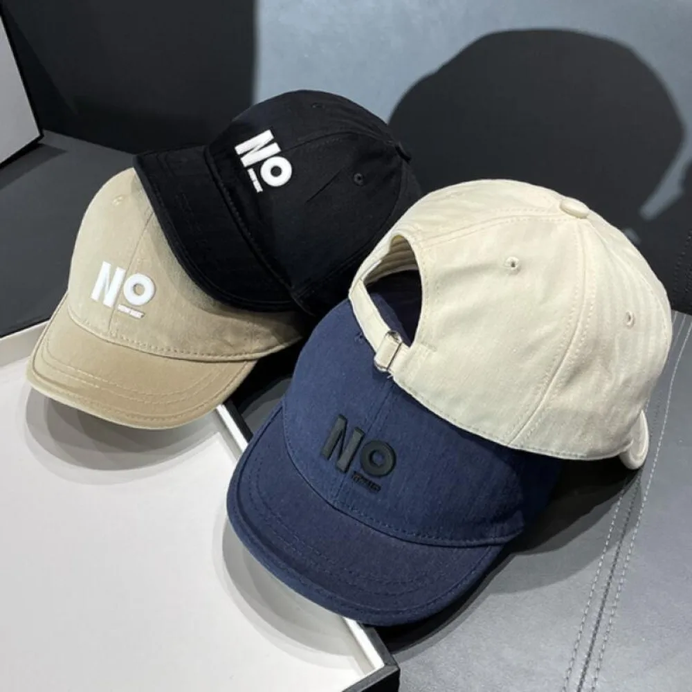 Simple Label Short Brim Baseball Cap Men Women Outdoor Camping Streetwear Casual Fashion Hat Adjustable Unisex Summer Cap