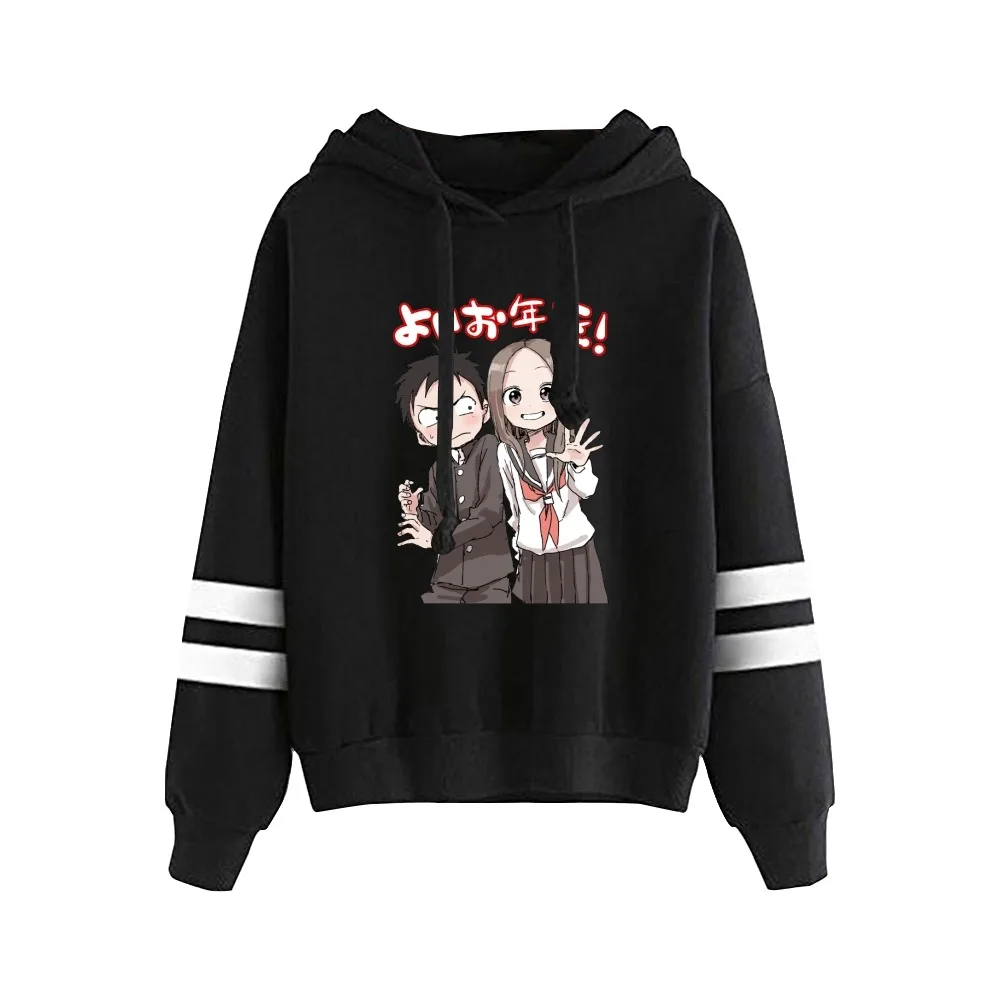 Hoodies japoneses unisex do anime, mestre da brincadeira, Takagi-san, camisola sem bolso, roupa Harajuku, homens e mulheres