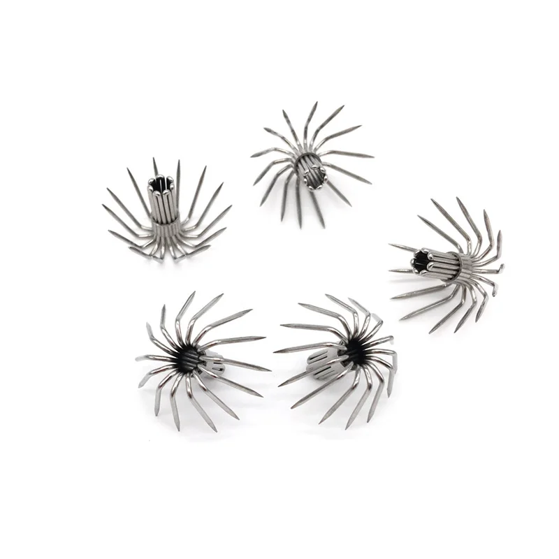 Squid Umbrella Shrimp Hooks, Lifelike Crown, Cuttlefish Jig Lure, Stainless Steel, Fishing Hook, 1.6cm-2.2cm, 100Pcs
