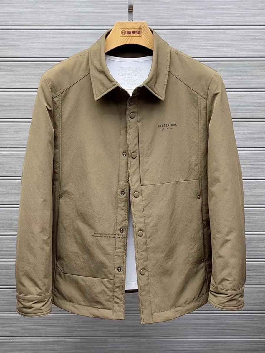 

Spring Autumn New Sle Men's Casual irt Collar Workwear Jaet Lightweight Ele Match All Simple Sli Outerwear