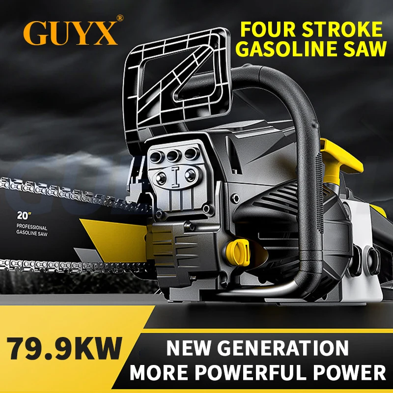 Four Stroke Single Cylinder Chainsaw High-power Logging Saw Low Fuel Consumption Household Handheld Chainsaw Wood Cutter